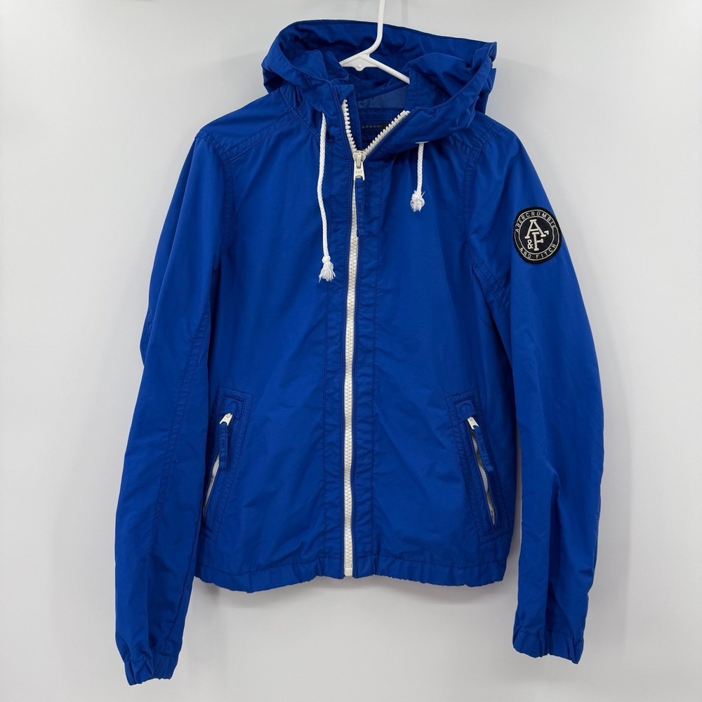 Vintage men's‎ Abercrombie and fitch nylon windbreaker rain jacket logo patch M